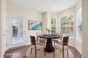 Dublin apartment for rent - A dining room with a table set for four.