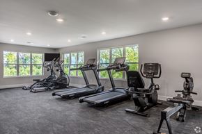 Delaware townhouse for rent - A spacious gym with treadmills and elliptical machines.