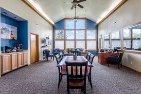 Springfield apartment for rent - a dining room with a table and chairs and a large window