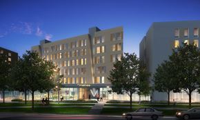 Boston apartment for rent - Rendering showcases the modern design of the building exterior.