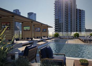 Lounge swimming pool with cabana