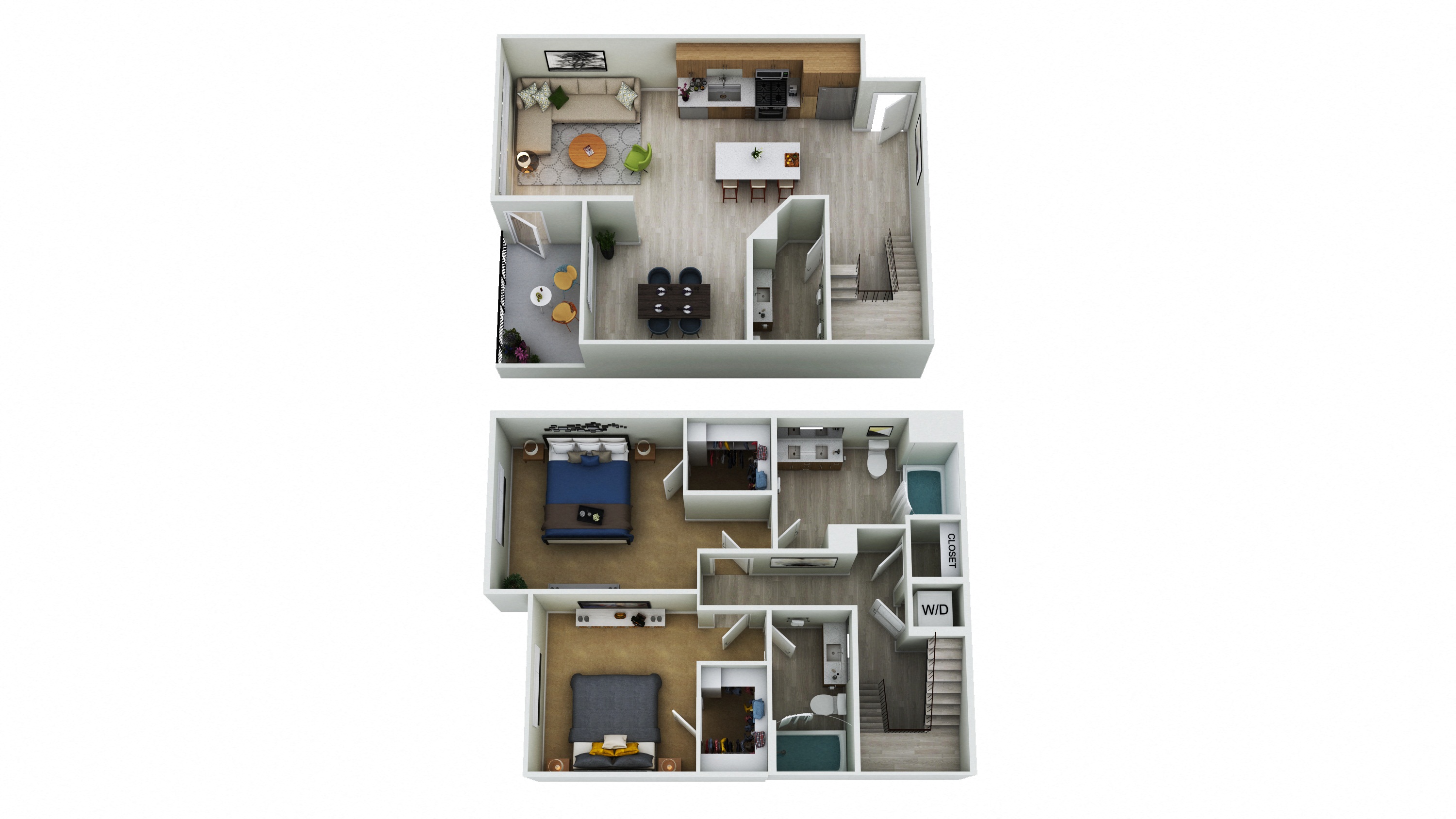 Floor plan for 2 beds, 2 baths, 1453 sqft