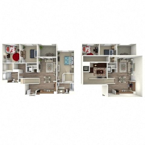 Floor plan for 3 beds, 2 baths, 1561 sqft