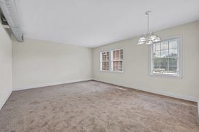 Washington apartment for rent - A room with a carpeted floor and a window with blinds.