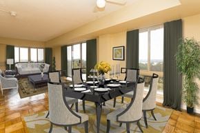Washington apartment for rent - a dining room with a table and chairs