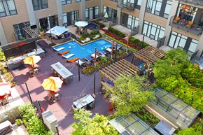 Saint Louis apartment for rent - Aerial Courtyard View at The Laurel Apartments, Saint Louis