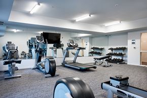 Rochester apartment for rent - a large fitness room with treadmills and other exercise equipment at EastGate Apartments, Rochester, Minnesota