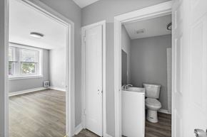 Philadelphia apartment for rent - A bathroom with a toilet and a sink.
