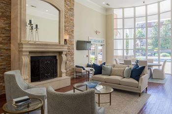 Clubroom with fireplace
