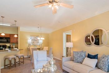 Living room with kitchen