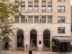 Chicago apartment for rent - A building with the name Saint James on it.
