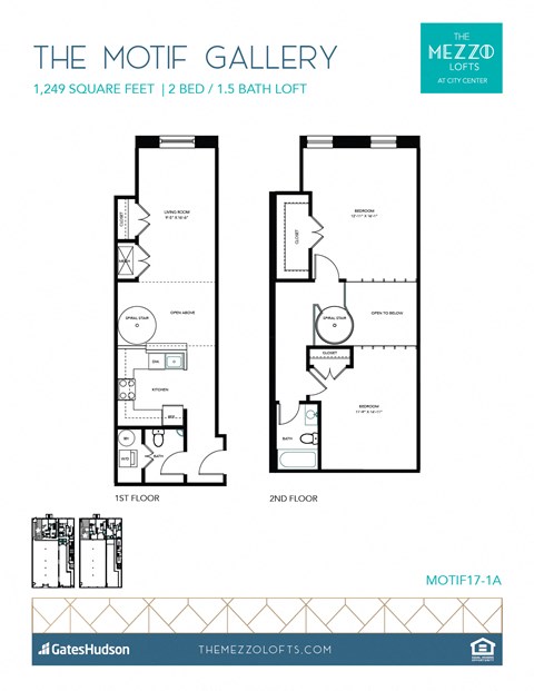 Floor plan for 2 beds, 1 bath, 727 sqft