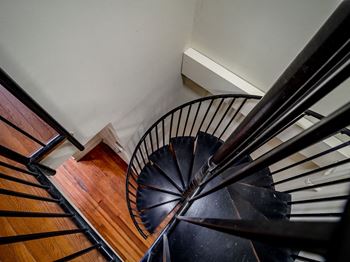 Split level living & lofts w/ spiral staircases