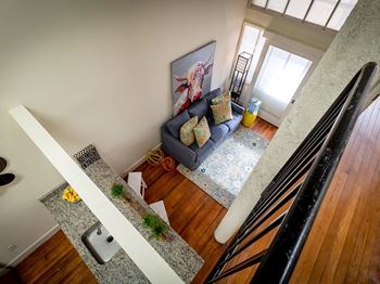 Split level living & lofts w/ spiral staircases