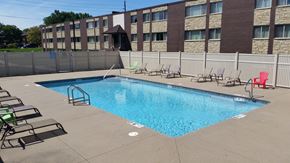Iowa City apartment for rent - Swimming pool with furniture at Seville Apartments in Iowa City, IA