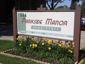 Coralville apartment for rent - Parkside Manor Main Sign 7th Street at Parkside Manor, Coralville, IA, 52241