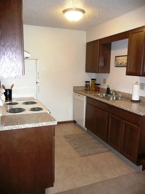 Coralville apartment for rent - Modern Kitchen With Custom Cabinet at Parkside Manor, Coralville, IA, 52241