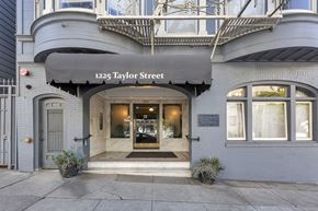San Francisco apartment for rent - The entrance to a building with a sign that reads "1225 Taylor Street".
