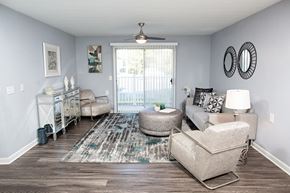 Morrisville apartment for rent - Living room with private patio.