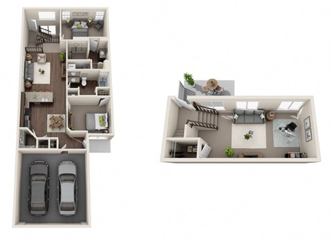 Floor plan for 2 beds, 2 baths, 1500 sqft