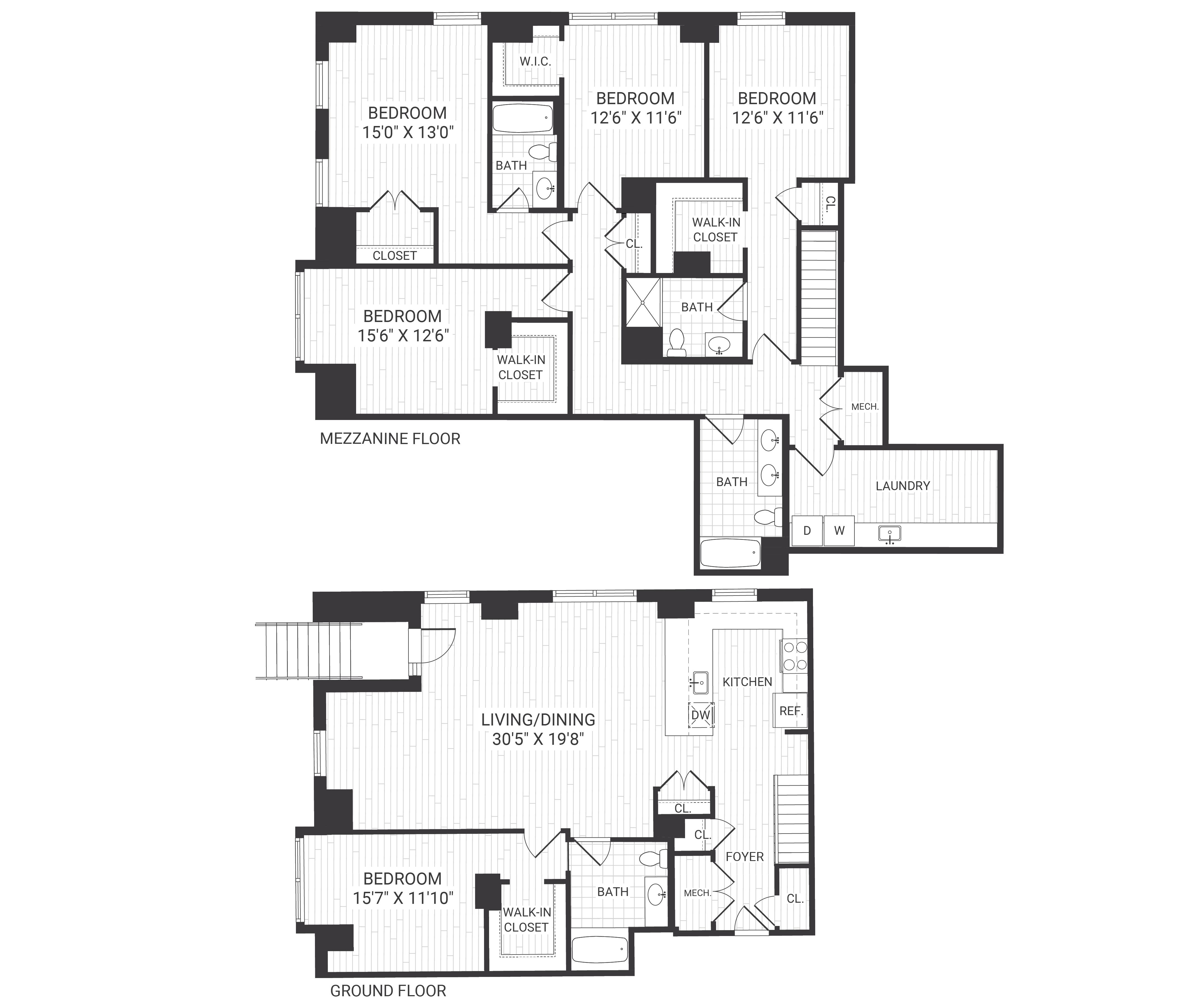 Floor plan for 5 beds, 4 baths, 2914 sqft