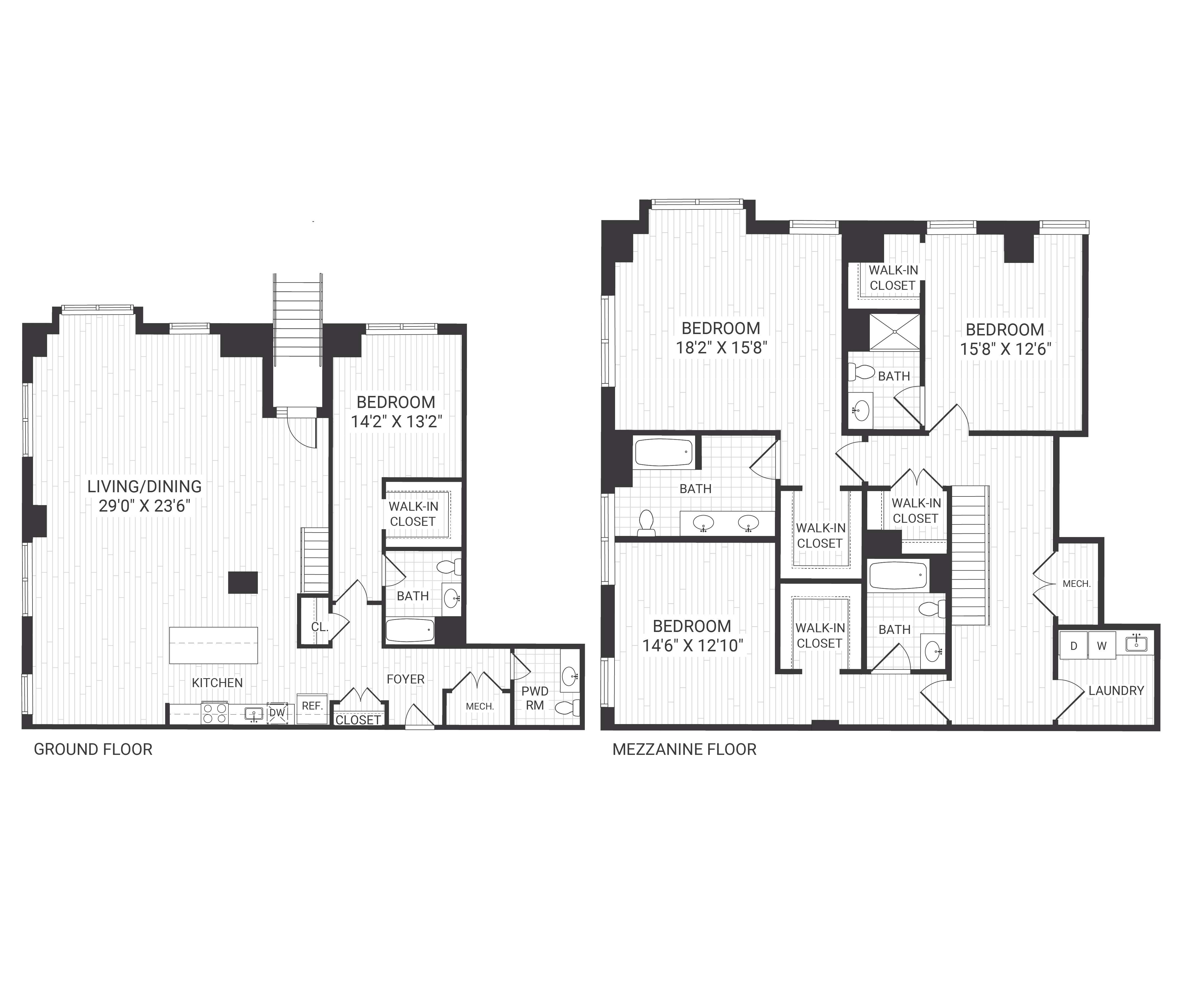 Floor plan for 4 beds, 4.5 baths, 3303 sqft