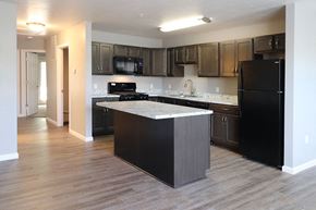 Hellam apartment for rent - A modern kitchen with an island.