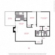 Floor plan for 2 beds, 2 baths, 945 sqft