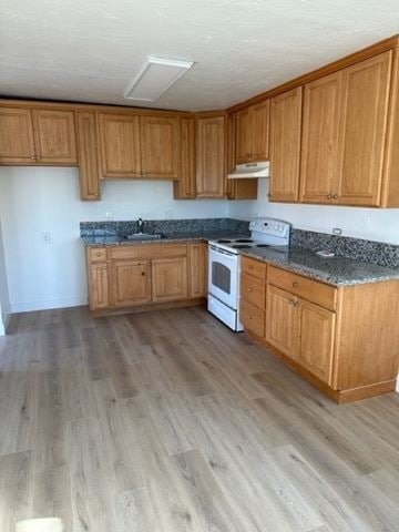 Vallejo apartment for rent - a kitchen with wooden cabinets and marble counter tops