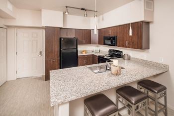 Granite counter tops in kitchen