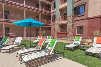Seating area at pool
