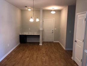 Brunswick apartment for rent - an empty living room with a wooden floor and a white door