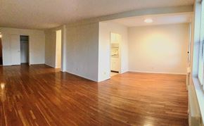 Binghamton apartment for rent - A room with wooden floors and white walls.