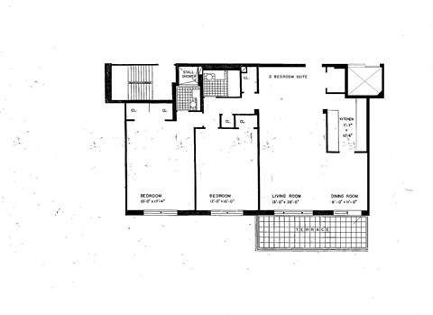 Floor plan for 2 beds, 2 baths, 951 sqft