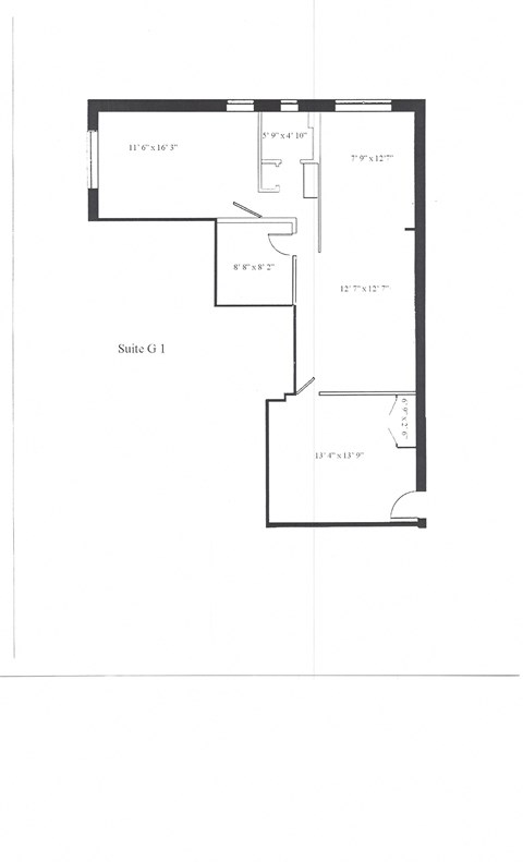 Floor plan for studio, 1445 sqft