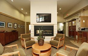 Nashua apartment for rent - a living room with a fireplace and chairs
