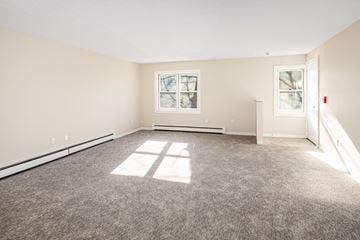 Cambridge apartment for rent - the living room of a home with carpet and a window
