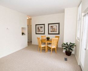 Cambridge apartment for rent - a dining room with a table and chairs