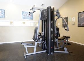 Westville apartment for rent - A gym with a weight machine and a bench.