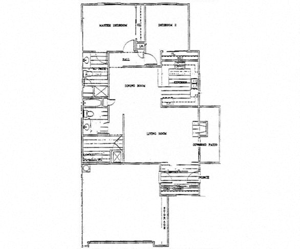 Floor plan for 2 beds, 2 baths, 1256 sqft