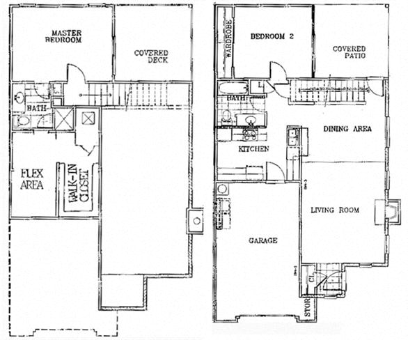 Floor plan for 2 beds, 2 baths, 1376 sqft