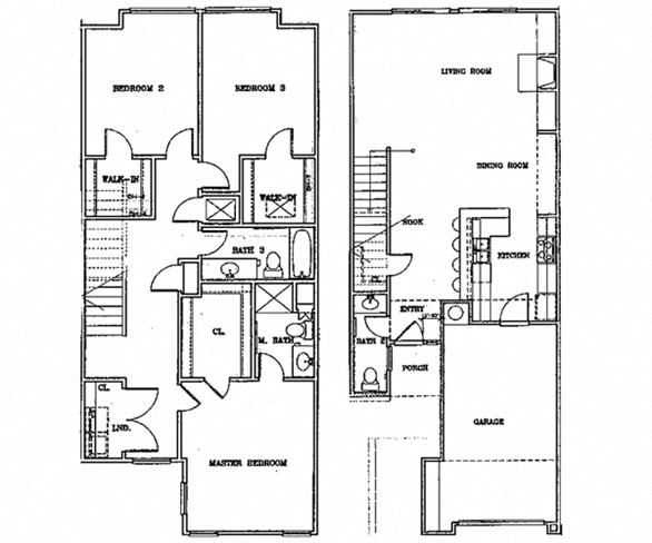 Floor plan for 3 beds, 2.5 baths, 1758 sqft