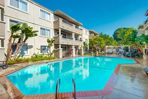 Playa Del Rey apartment for rent - a large swimming pool in front of an apartment building