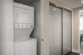 Los Angeles apartment for rent - A white oven and dishwasher in a modern kitchen.