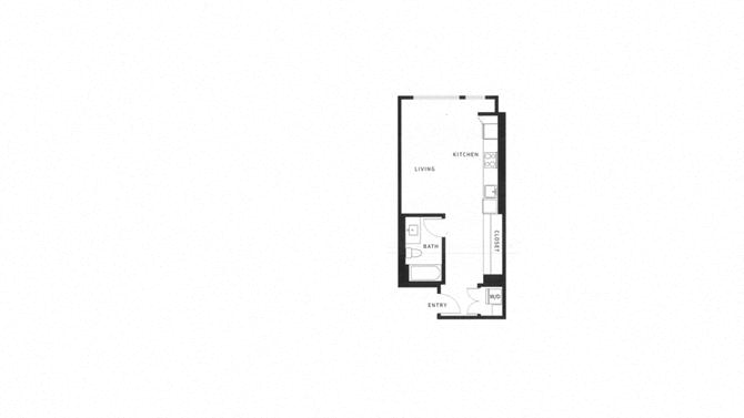 Floor plan for studio, 1 bath, 503 sqft