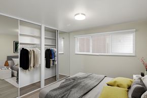 San Francisco apartment for rent - a bedroom with a bed and a closet