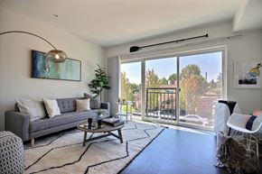 Seattle apartment for rent - CREW Apartments Living Room Full Balcony View