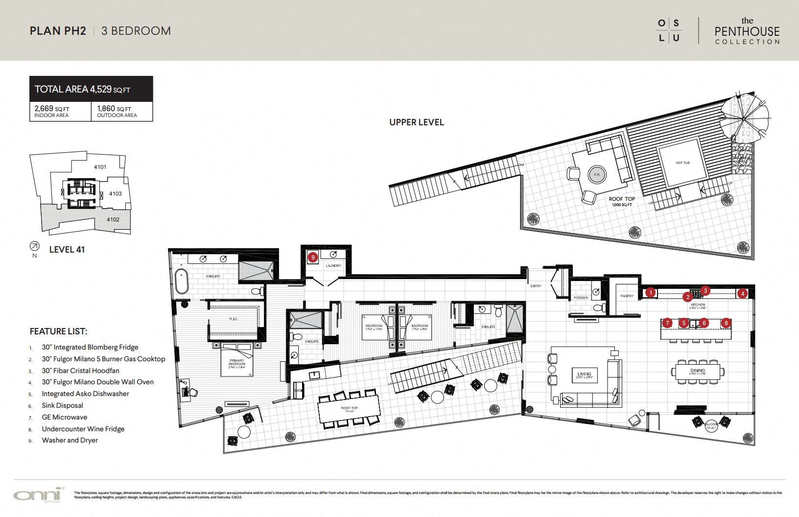 Floor plan for 3 beds, 4 baths, 2669 sqft