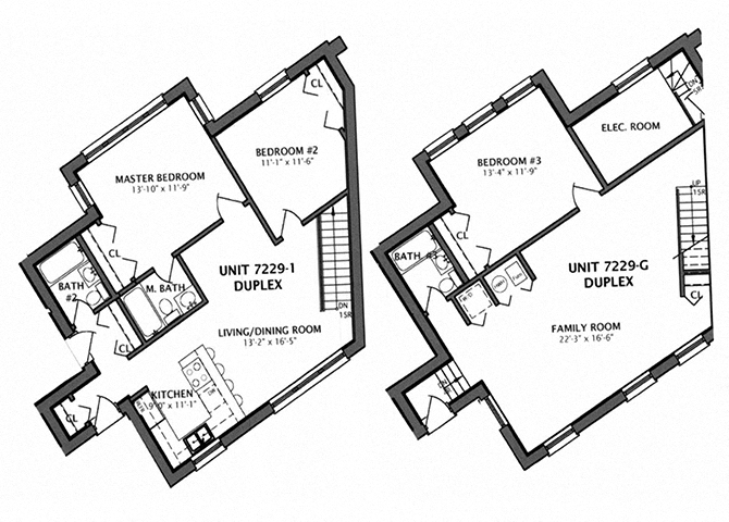 Floor plan for 3 beds, 3 baths, 1133 sqft