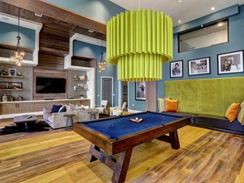 Club room with catering kitchen and pool table
